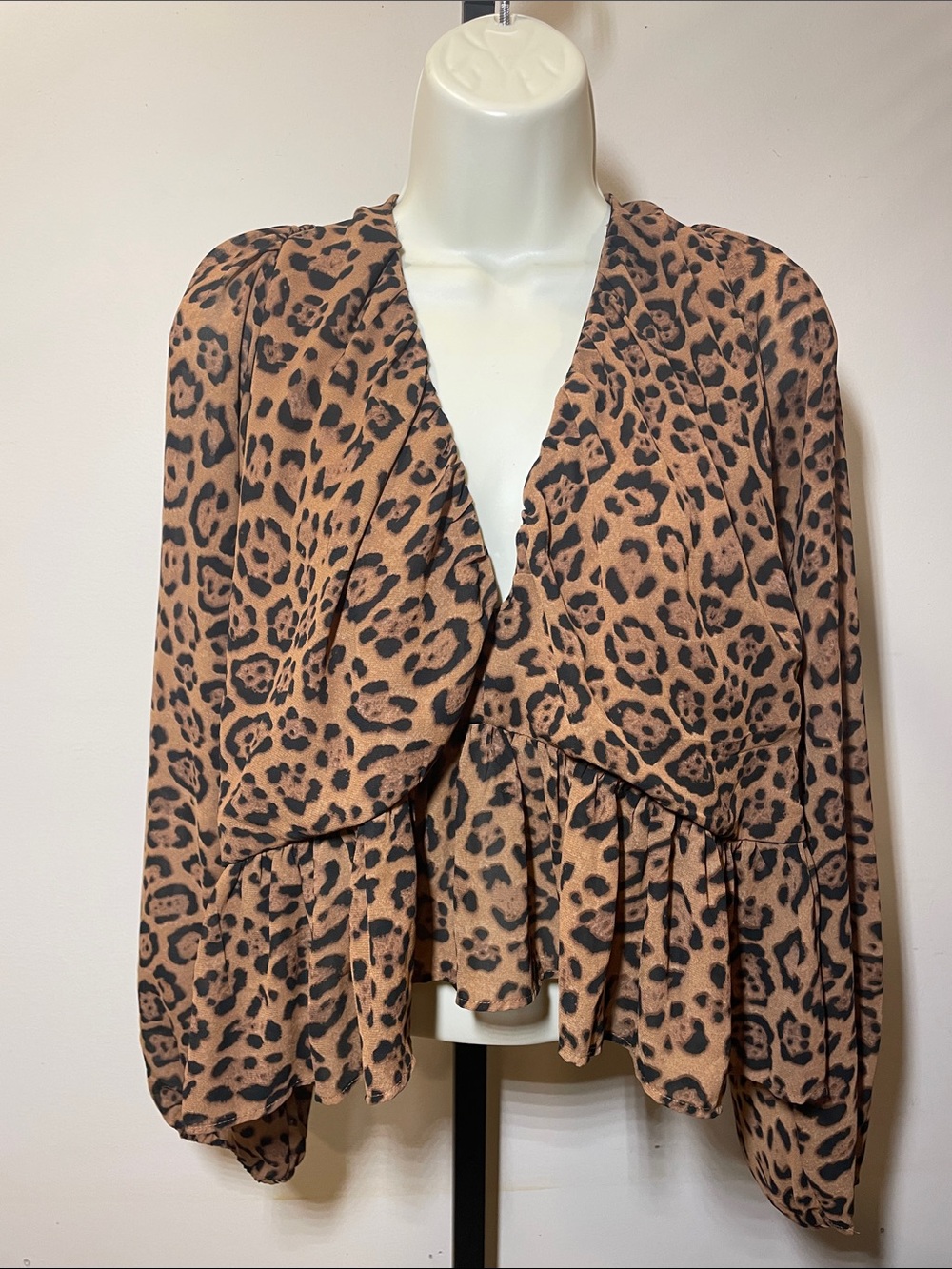 H&M Leopard-Print Crop Top - Brown & Black